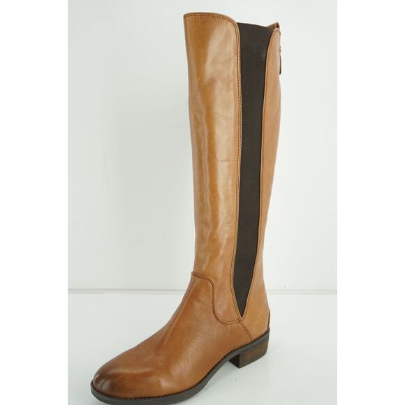 Sam Edelman Paradox whiskey brown Riding Boots stretch distressed - Picture 2 of 12